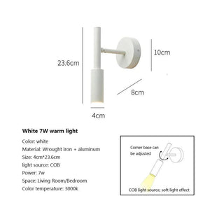 7W LED Wall Lamp Reading Light For Bedroom Hotel Night Book Lamp Adjustable Rotaion Wall Light Led Minimalist Spotlight