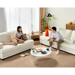 89 Inch Sofa, Comfy Couch with Extra Deep Seats,Sofa- 3 Seater Sofa, Couch for Living Room Apartment Lounge, Beige Couch