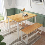 AWQM Bar Table and 4 Chairs Set Industrial Counter Height Pub Table with Bar 5 Pieces Dining Set Home Kitchen Breakfast