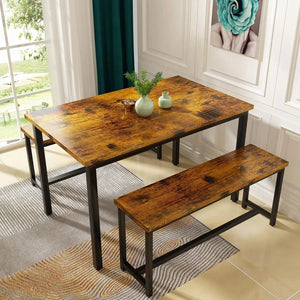 AWQM Bar Table and Chairs Set Industrial Counter Height Pub Table with 4 Chairs Table Set Home Kitchen Breakfast Table,