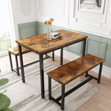 AWQM Bar Table and Chairs Set Industrial Counter Height Pub Table with 4 Chairs Table Set Home Kitchen Breakfast Table,