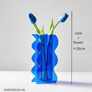 Abstract Design Vase Nordic Home Decor Acrylic Vases Modern Art Living Room Ornaments Cute Table Decoration Aesthetic Flower Pot