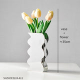 Abstract Design Vase Nordic Home Decor Acrylic Vases Modern Art Living Room Ornaments Cute Table Decoration Aesthetic Flower Pot