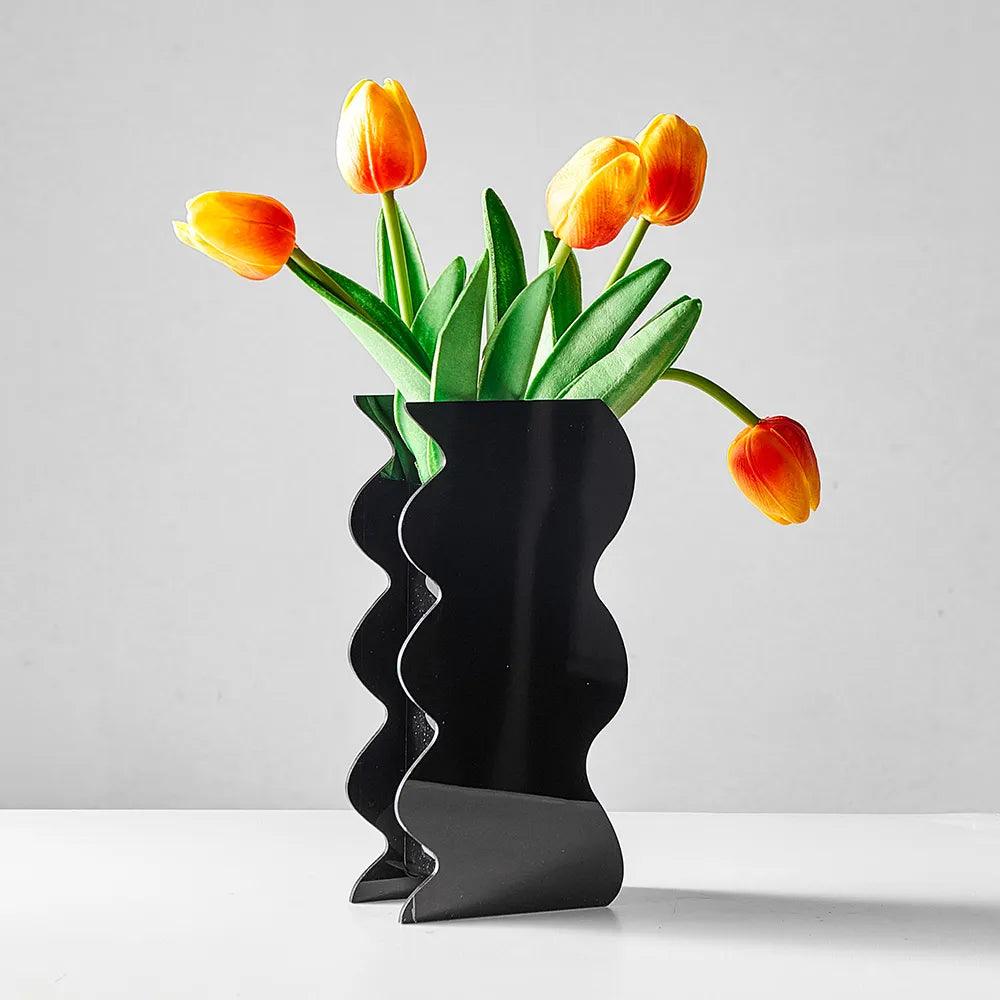 Abstract Design Vase Nordic Home Decor Acrylic Vases Modern Art Living Room Ornaments Cute Table Decoration Aesthetic Flower Pot