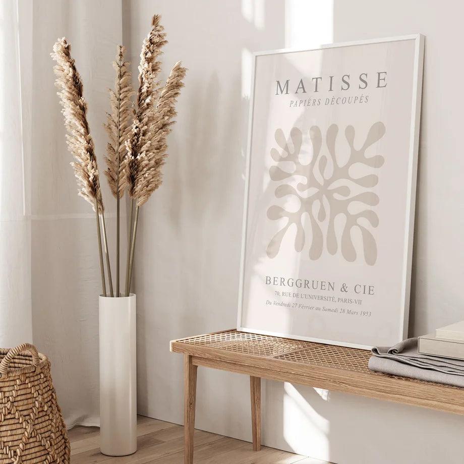 Abstract Matisse Coral Leaves Plant Beige Tone Posters And Prints Wall Art Canvas Painting Nordic Pictures For Living Room Decor