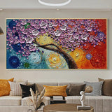 Abstract Oil Painting Print on Canvas Painting White Flower Posters and PrintsModern Floral Wall Art for Living Room Decor