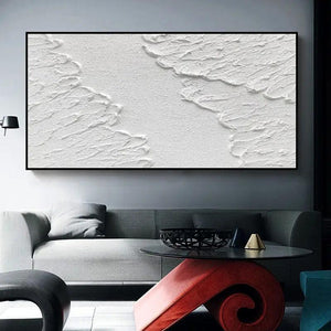 Abstract White 3D Texture Art White Canvas Painting Posters and Prints White Wall Art Pictures Home Decoration Murals Cuadro