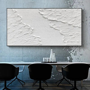 Abstract White 3D Texture Art White Canvas Painting Posters and Prints White Wall Art Pictures Home Decoration Murals Cuadro