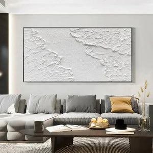 Abstract White 3D Texture Art White Canvas Painting Posters and Prints White Wall Art Pictures Home Decoration Murals Cuadro