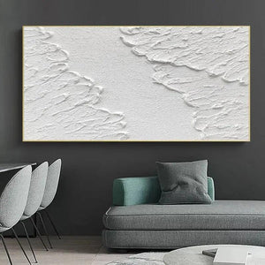 Abstract White 3D Texture Art White Canvas Painting Posters and Prints White Wall Art Pictures Home Decoration Murals Cuadro