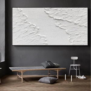 Abstract White 3D Texture Art White Canvas Painting Posters and Prints White Wall Art Pictures Home Decoration Murals Cuadro