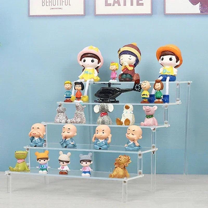 Acrylic Makeup Display Stand Clear Perfume Doll Jewelry Showcase Rack Cupcake Model Organize Shelf Home Decor Storage Accessory