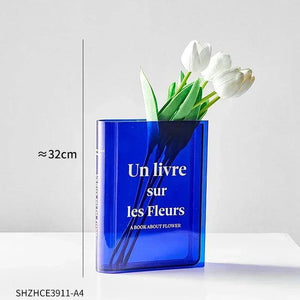 Acrylic Vase Book Vase Transparent Modern Decoration Home Table Flower Vase Wedding Hydroponic Room Plant Vases Vase Decor