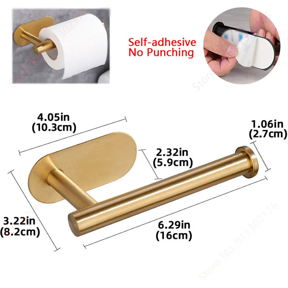 Adhesive Paper Towel Holder For Kitchen Napkin Rack Toilet Paper Holder Tissue Dispenser Cabinet Storage Bathroom Accessories