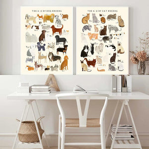 African Animals Dogs Cats Polar Whale Penguin Ocean Educational Posters Kids Room Decor Wall Art Canvas Painting Print Pictures