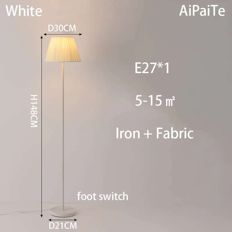 AiPaiTe Modern Iron LED Floor Lamp for Living Room Bedroom Study, Black/White/Red/Green Floor Lamps