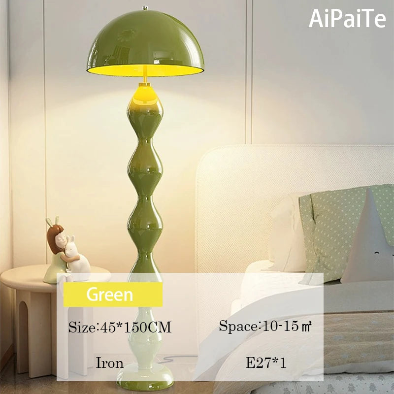 AiPaiTe Modern Iron LED Floor Lamp for Living Room Bedroom Study, Black/White/Red/Green Floor Lamps