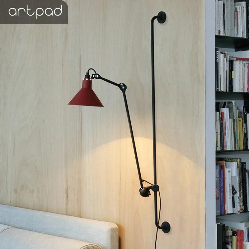 American Long Arm Wall Light Industrial Style Adjustable UP and Down Iron Material for Bedroom Living Room Bathroom Lightings