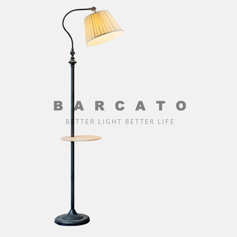 American Retro Floor Lamp Coffee Table Floor Lights Living Room Bedroom Study Hotel Room E27 LED Iron Bracket Standing Lamps