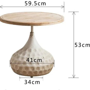 American Retro Small Round Table Cafe Coffee Table Decorative Side Table Living Room Roman Column Old Wrought Iron Corner Table