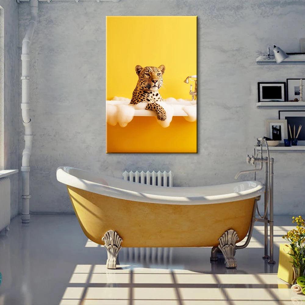 Animal Funny Series Art Wall Decor Poster Print Canvas Painting Chimpanzee Cat Dog Picture For Bathroom Toilet Room Home Cuadros