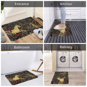 Art Bedroom Mat Medieval Unicorn Midnight Floral Tapestry Doormat Kitchen Carpet Balcony Rug Home Decor