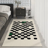 Art Checkerboard Rug Comfortable Soft Bedroom Rugs Luxury Living Room Decoration Carpet Abstract Black Beige Balcony Carpets 양탄자