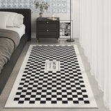 Art Checkerboard Rug Comfortable Soft Bedroom Rugs Luxury Living Room Decoration Carpet Abstract Black Beige Balcony Carpets 양탄자