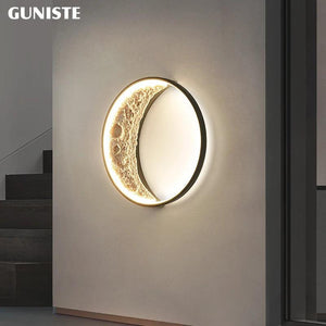 Art crescent porch corridor wall lamp post modern bedroom living room background wall moon lamp creative moon decorative lamp