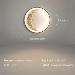 Art crescent porch corridor wall lamp post modern bedroom living room background wall moon lamp creative moon decorative lamp