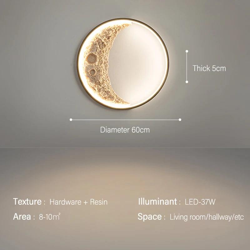 Art crescent porch corridor wall lamp post modern bedroom living room background wall moon lamp creative moon decorative lamp