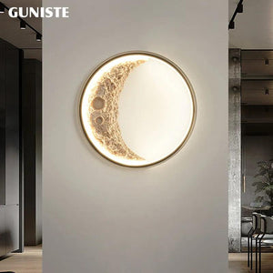 Art crescent porch corridor wall lamp post modern bedroom living room background wall moon lamp creative moon decorative lamp