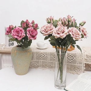 Artificial Long Branch Silk Rose Fake Flower For Home Wedding Vase Party Table DIY Decor Garden Arrangement Valentine's Day Gift