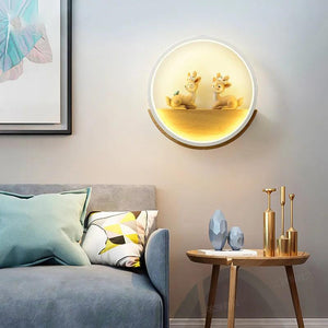 Artpad Wall Light LED Nordic Wooden Lamp for Children Kids Room 19W Deer Lamps Bedroom Children's Wall Sconce Wall Decor