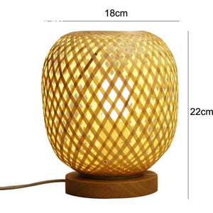 Bamboo Woven Wood Table Lamp Chinese Bamboo Handmade Table Lamp Rattan Bedside Ancient Nostalgic Bamboo Woven Lamp Study