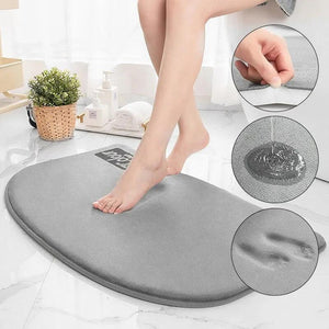 Bath Mats for Bathroom Non Slip Grey Memory Foam Bathroom Rugs Quick Dry Bath Mat