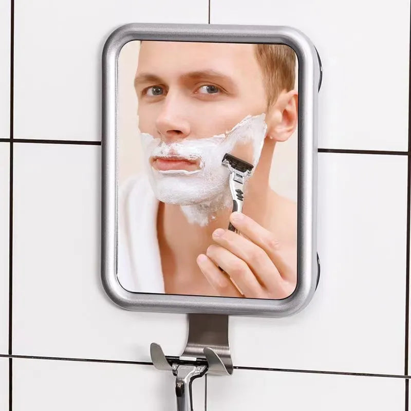 Bathroom Anti-fog Mirror Powerful Suction Cup Bath Shower Mirrors Wall Mounted Make Up Man Shaving Mirror With Shaver Holder