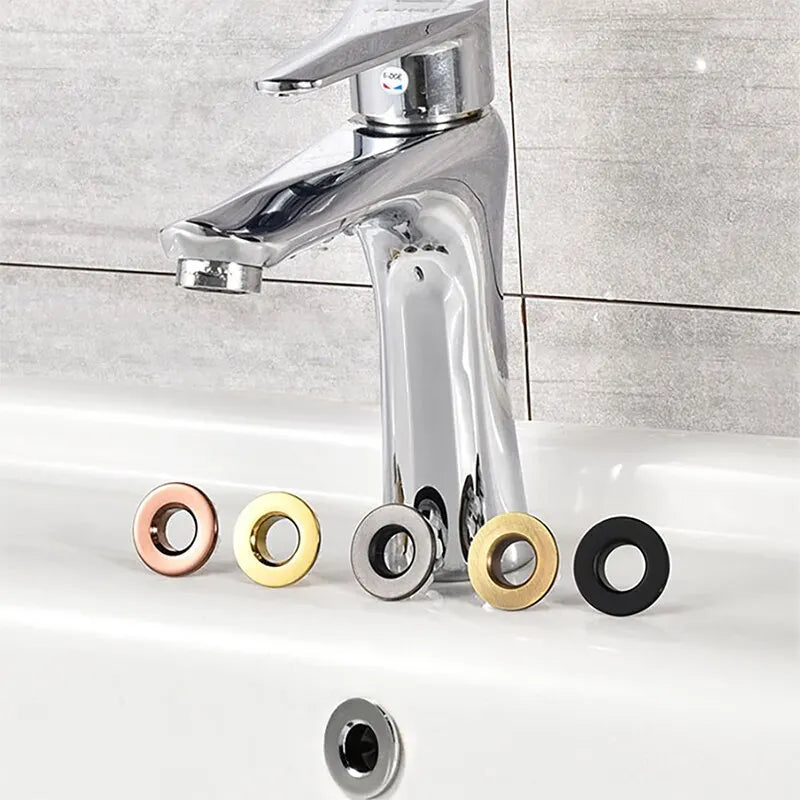 Bathroom Basin Faucet Sink Overflow Cover Brass Six Foot Ring Insert Replacement Hole Cover Cap Chrome Trim Bathroom Accessories