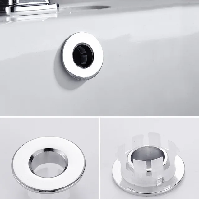 Bathroom Basin Faucet Sink Overflow Cover Brass Six Foot Ring Insert Replacement Hole Cover Cap Chrome Trim Bathroom Accessories