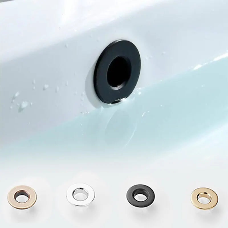 Bathroom Basin Faucet Sink Overflow Cover Brass Six Foot Ring Insert Replacement Hole Cover Cap Chrome Trim Bathroom Accessories