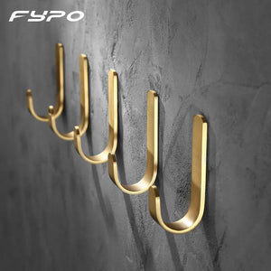 Bathroom Brass Wall Hook,Punch-free Sticky Hook for Kitchen Robe Towel Hook Wall Door Clothes Hook Furniture Harware