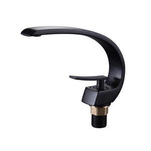 Bathroom Faucet Rose Gold White Bathroom Basin Faucet Cold Hot Water Mixer Sink Tap Deck Mounted Black Tap