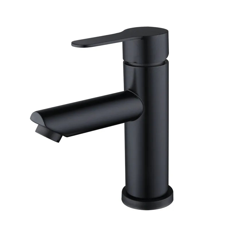 Grifo de baño grifo negro 304 grifo de fregadero de acero inoxidable lavabo mezclador caliente y frío agua accesorios de baño suministros