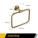 Bathroom Hardware Accessories Set Brushed Gold Knurled Brass Kit Towel Bar Ring Robe Hook Paper Holder Towel Ring Toilet Brush