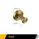 Bathroom Hardware Accessories Set Brushed Gold Knurled Brass Kit Towel Bar Ring Robe Hook Paper Holder Towel Ring Toilet Brush