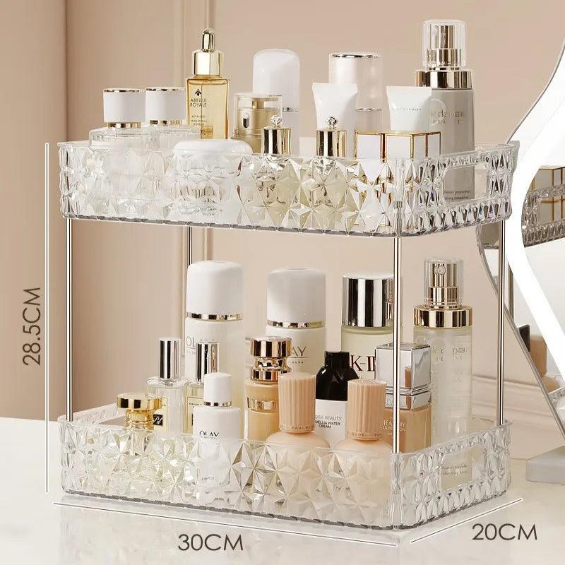 Bathroom Organizer Shelf Acrylic Makeup Storage Rack Large Capacity Skincare Cosmetic Liptick Home Holder New Free Shipping