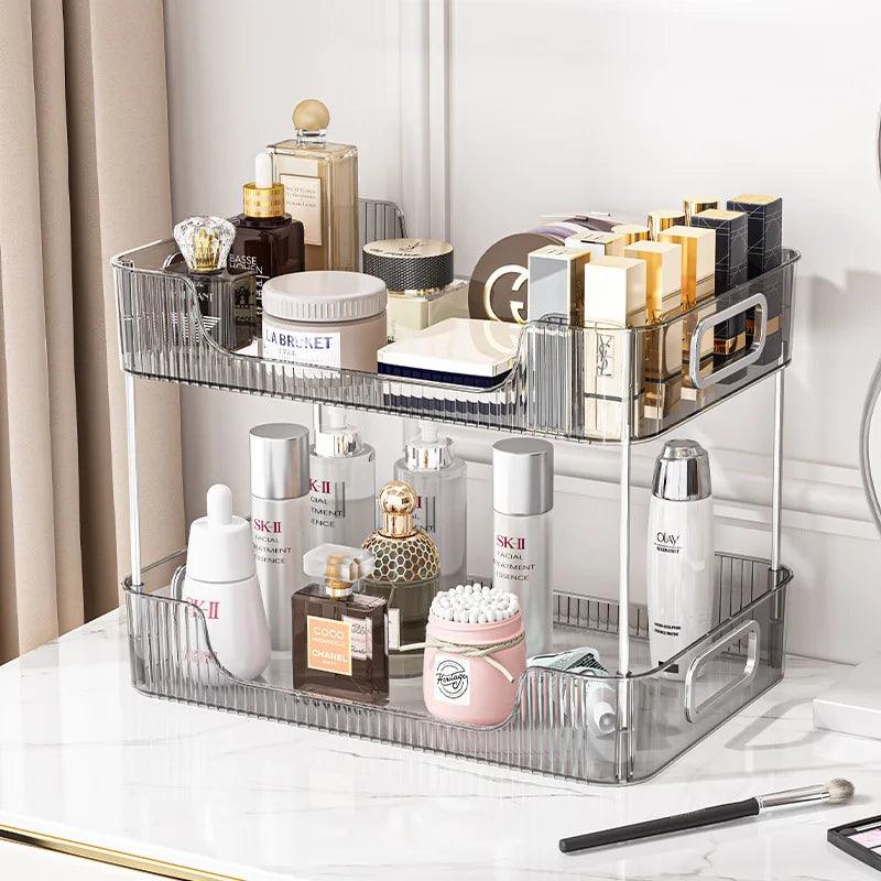 Bathroom Organizer Shelf Acrylic Makeup Storage Rack Large Capacity Skincare Cosmetic Liptick Home Holder New Free Shipping