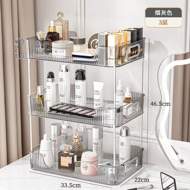 Bathroom Organizer Shelf Acrylic Makeup Storage Rack Large Capacity Skincare Cosmetic Liptick Home Holder New Free Shipping