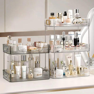 Bathroom Organizer Shelf Acrylic Makeup Storage Rack Large Capacity Skincare Cosmetic Liptick Home Holder New Free Shipping