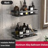 Bathroom Shelf Makeup Storage Organizer Aluminum Alloy Shampoo Rack Shower Shelf Bathroom Accessories No Drill Wall Shelf